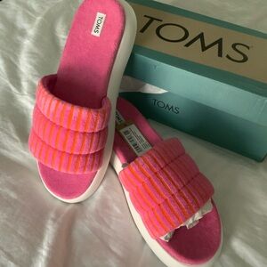 TOMS Pink and Orange Slide Sandals